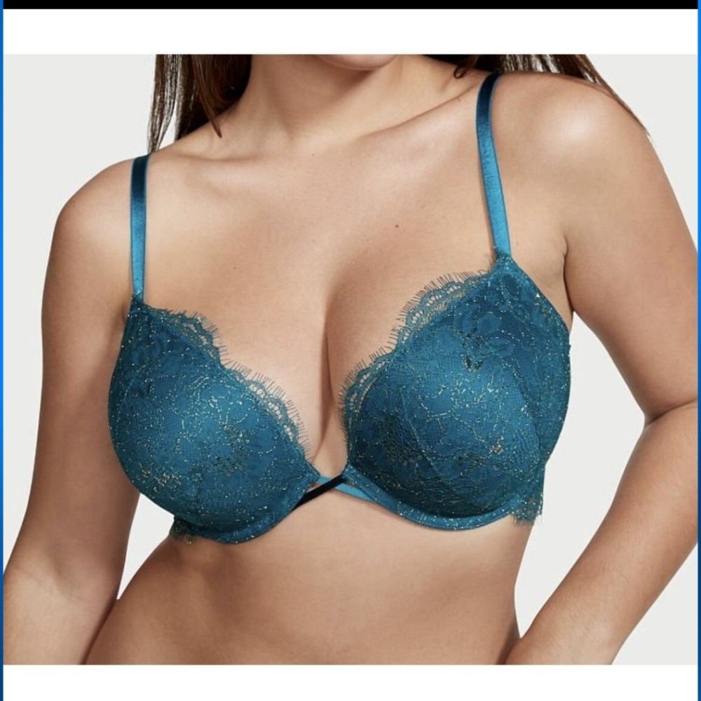 Victoria SECRET BOMBSHELL34C,Miraculous,Pushup,Lace Green Bra,mint Condition,